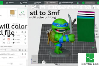paint stl convert stl to 3mf split slice color  for bambu lab ams 3d printing