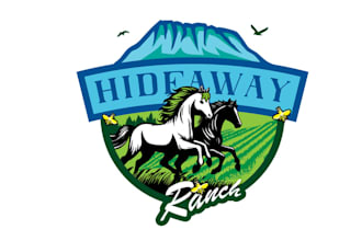 design hideaway ranch hobby farm logo