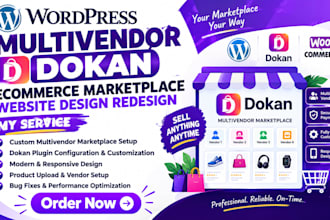 build wordpress multivendor dokan ecommerce marketplace website design redesign