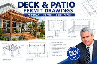 create deck, pergola, porch or patio permit drawings