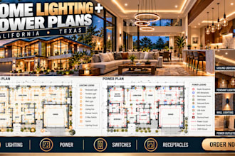 design home lighting and power plans in california, texas