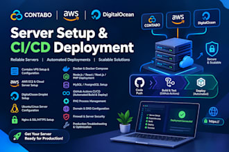 do contabo , AWS ,  digital ocean server setup with ci and cd