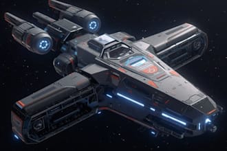 create custom 3d spaceship spacecraft and starship models 3d game asset