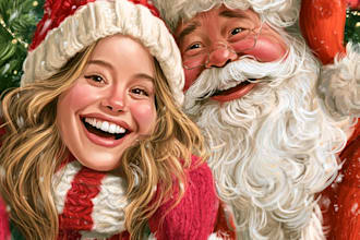 draw christmas cartoon caricature