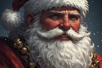 illustrate custom santa holiday portraits