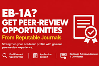 provide peer review in springer and elsevier for your eb1a