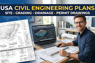 us civil engineering plans with review sign and sealing for approval