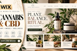 design or redesign wix cannabis website, cbd, hemp, weed website for your brand