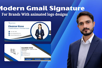 design modern gmail signature, animated logo designs with HTML mail