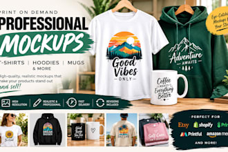 create professional mockups for t shirts tshirts hoodies and mugs