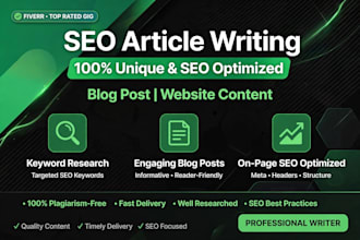 write SEO optimized high quality article blog post and website content wr