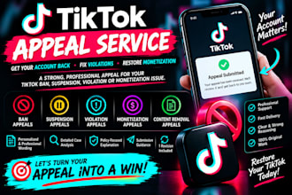 write strong tiktok ban, suspension, violation and monetization appeal