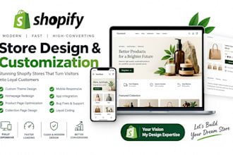 do shopify theme customization, shopify store design redesign and development