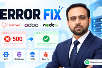 fix laravel odoo node js errors 500 errors and backend issues
