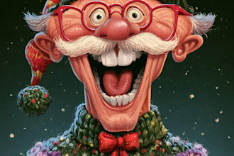 draw christmas cartoon caricature