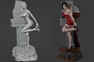 sculpt 3d nsfw character erotic art anime nsfw model toy figures for 3d printing