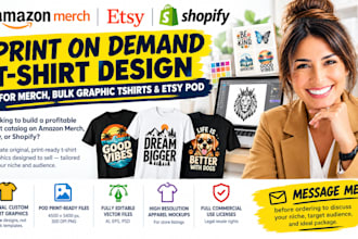 amazon print on demand t shirt design for merch, bulk graphic tshirts, etsy pod