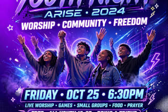 design eye catching church poster, crusade flyer