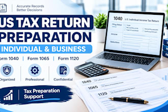 prepare US individual and business tax returns 1040 1065