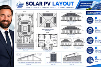 draw solar pv layout roof plan solar drafting permit drawings