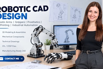 design robotic arms grippers prosthetics 3d printing industrial automation cad
