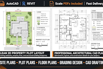 draw professional site, plot plan, property layout and architectural cad plans