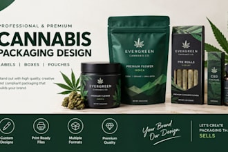 design premium cannabis label box design pouch product packaging