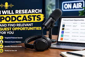 research podcasts and find relevant guest opportunities for you