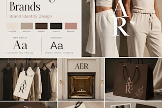 design a clothing brand, beauty brand logo and branding kit