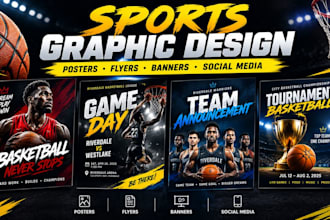 design professional sports posters, banners, flyers and graphics
