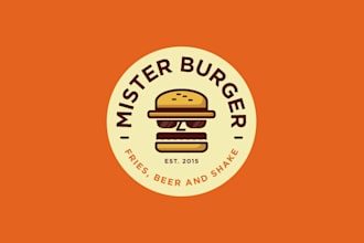 design a modern restaurant, cafe or food business logo with brand guidelines