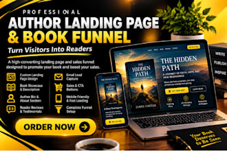 design a professional author landing page and book sales funnel