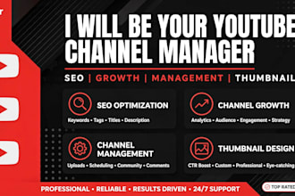 be your you tube channel manger