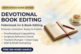 edit and proofread your devotional bible study editing or christian book for KDP