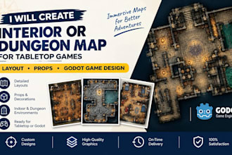 create interior or dungeon map for tabletop games layout props godot game design