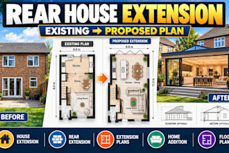 design rear house extension layout for residential home layout and floor plan