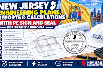do new jersey engineering plans, reports and calculations with sign and seal