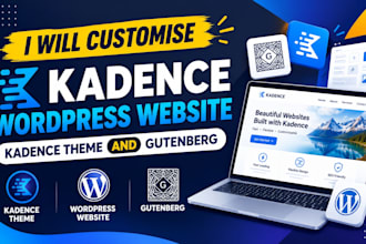 customise kadence wordpress website ,kadence theme, and gutenberg