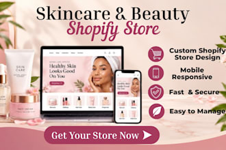 design skincare website, skincare shopify store, beauty and cosmetic store