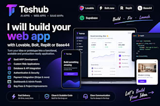 build your web app with lovable bolt replit or base44