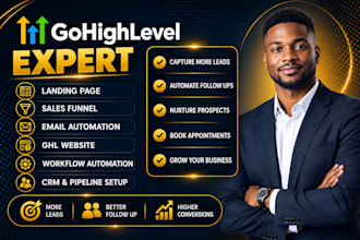 build gohighlevel website, sales funnel, ghl landing page ghl email automation