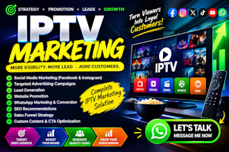 do iptv marketing, social media promotion, lead generation and website marketing