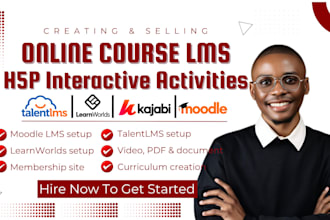 create interactive lms courses h5p on moodle, talentlms, learnworlds, wordpress
