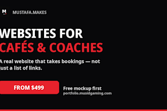 build a website for cafes and coaches that takes bookings