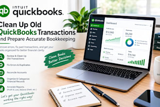 clean up old quickbooks transactions and prepare accurate bookkeeping