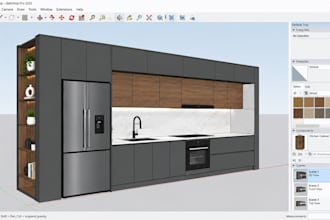 create sketchup 3d furniture models for cabinets, tables with renders and plans