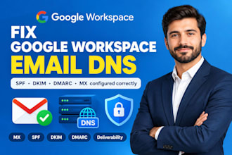 fix google workspace email dns, mx, spf, dkim and dmarc issues