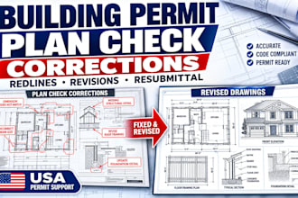 fix building permit plan check corrections, redlines revisions online