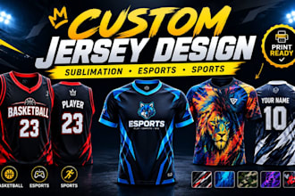 design custom sublimation, esports and sports jersey