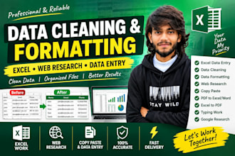 clean, format, merge, split excel data